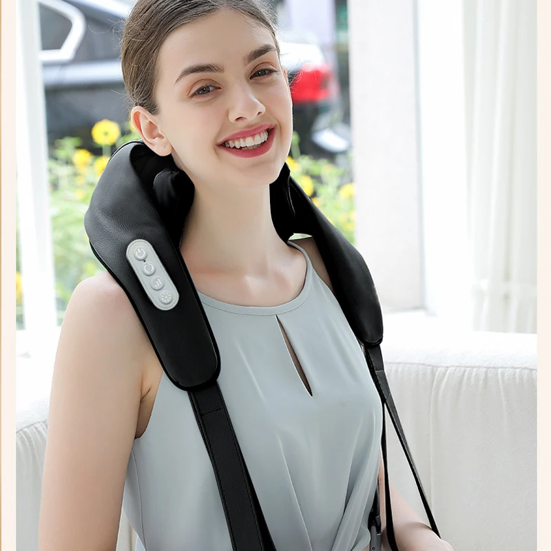 2024 Electric Convenient Vibration Kneading Massage Trapezius Acupressure Neck and Back Massager for Neck Pain Relief