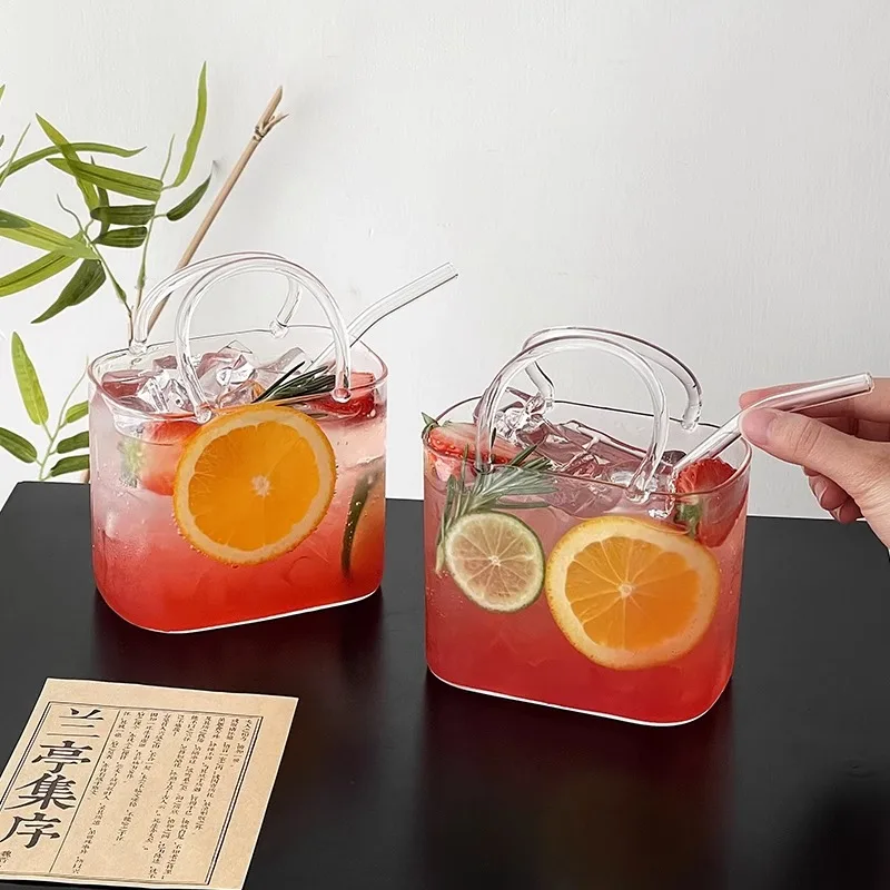 Creative Handbag Glass Purse Drink Bag Purse Shaped Vase display picture 3