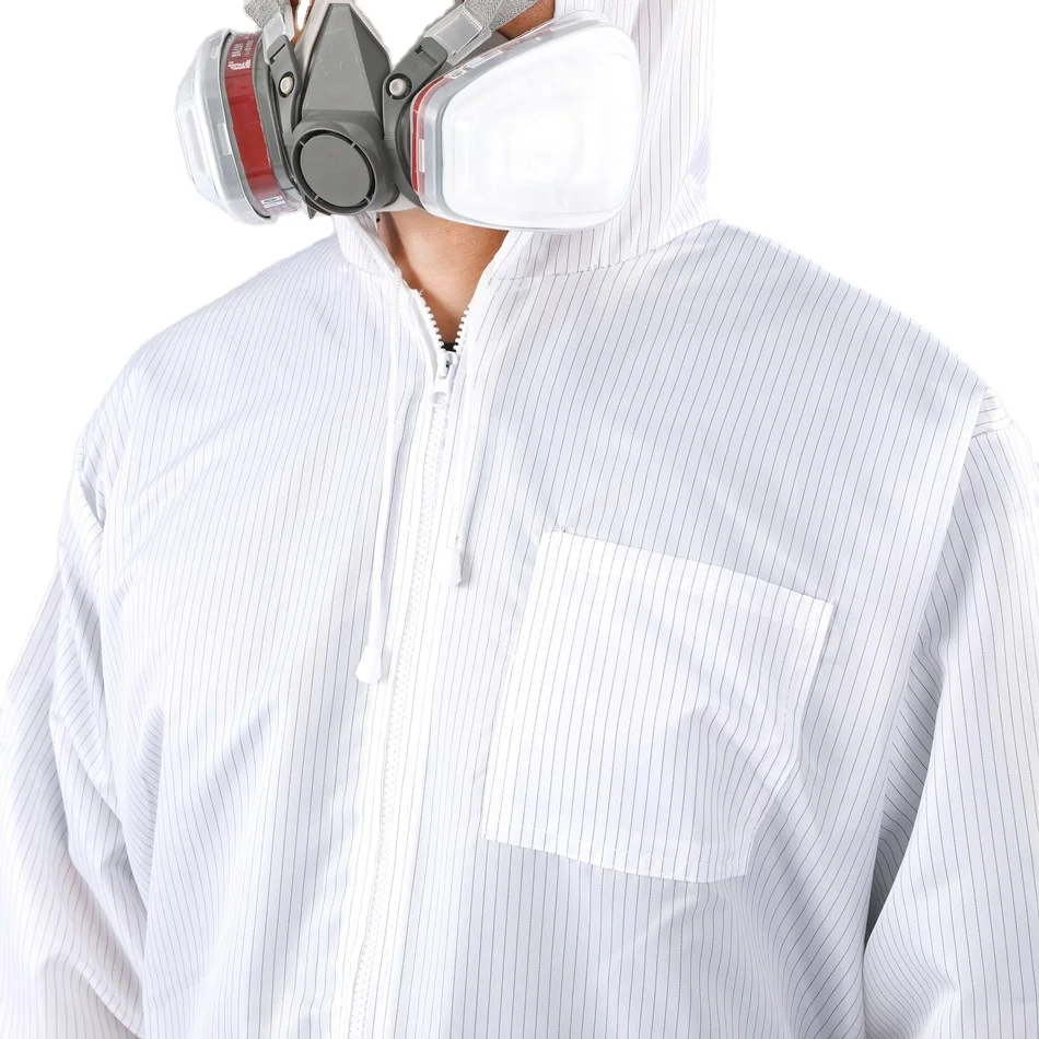 Polyester Paint Coverall White Color Reusable Antistatic Carbon Fiber Spray Suit