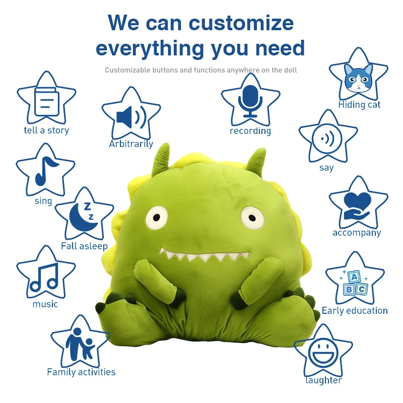 Customized Little Green Monster Plush Toy Cute One Big Eyed