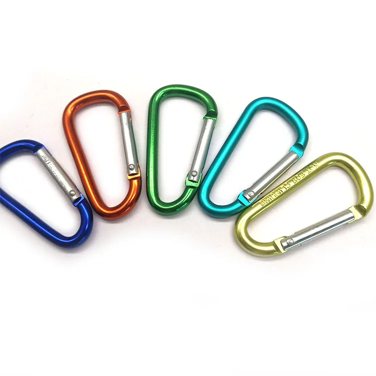 Decorative Color Snap Hooks Cup Hanging Bag Hook D Shape Aluminum Carabiner Keychain Hook
