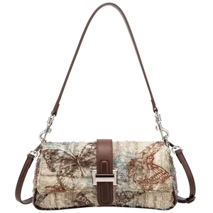 2023 New Trend Women's Single Shoulder Crossbody Handbag Small Letter-Embellished Canvas Bag for Summer