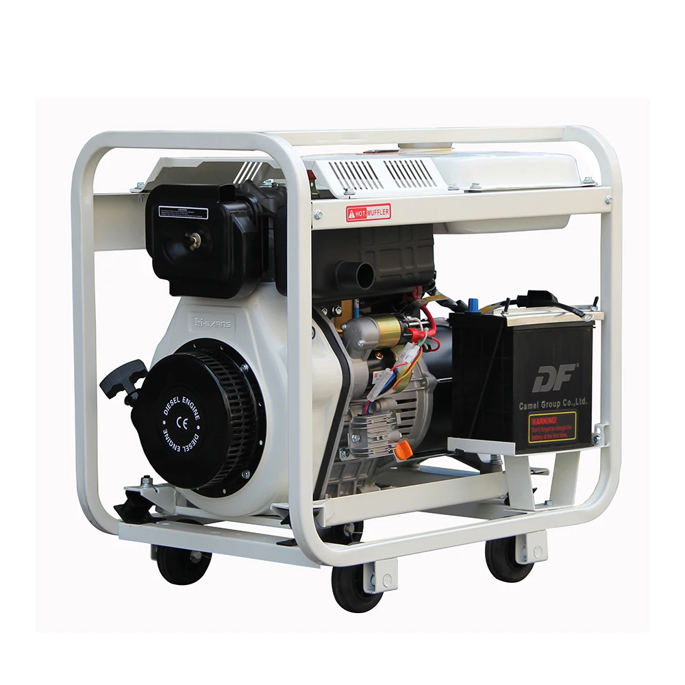 Hi Earns 5KW Portable Model with 4 Wheels 380V Three Phase diesel Generator