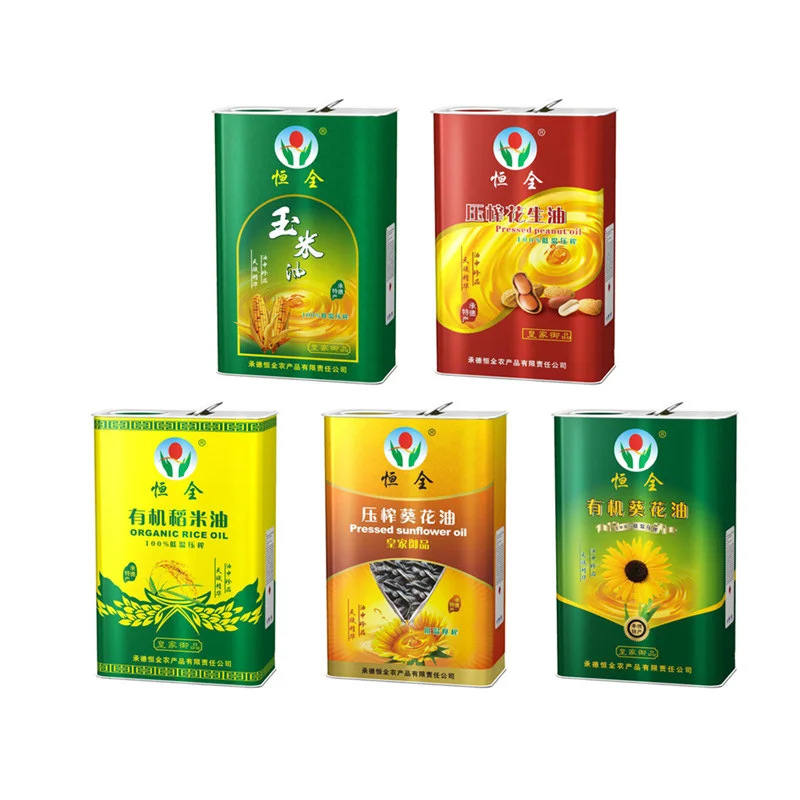 Custom Empty 500ml 750ml 1L 3L Square Rectangular Olive Oil Tin Can with Plastic Lids for Edible Oil Packaging