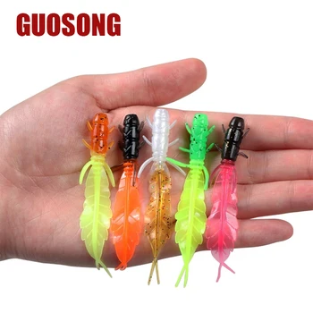 75mm/1.32g Mini Straight Tail Carp Lake Bait Lure Root Fishing Soft Bait Front Back Color Attractive Salmon Sea Bass Zander – Soft Lure – view 2
