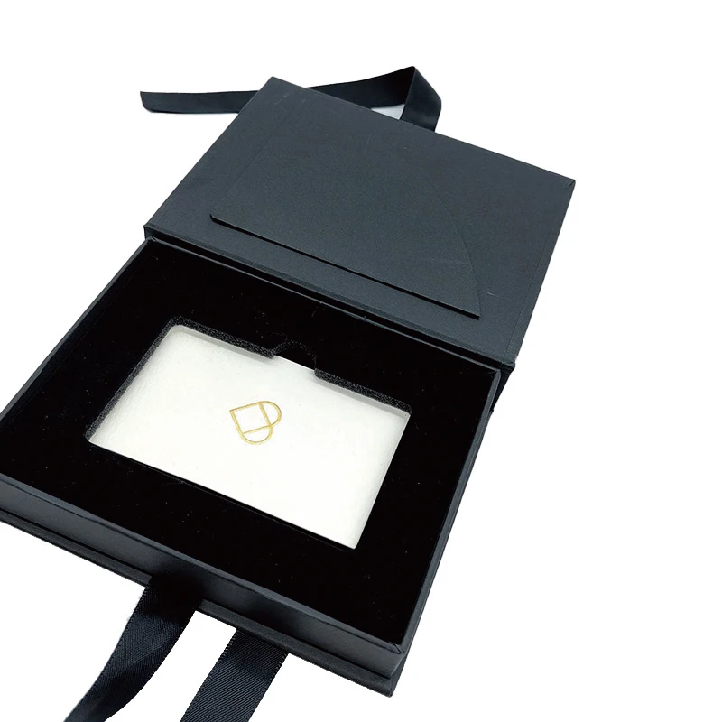 Custom Printing Logo Credit Card Box Packaging Sliding Paper for Envelope Gift Business Card Sleeve Pulling Credit Card Gift Box