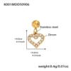 K001 - Ciondolo a cuore vuoto dorato con zircone
