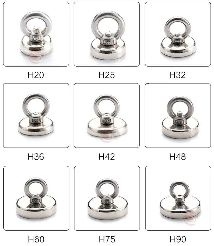 D60 Powerful Round Countersunk Hole Cone Clamp Fishing Neodymium Magnets  Set Kit Sale 250lbs Pulling Force with Eyebolt - China Magnet, Magnetic