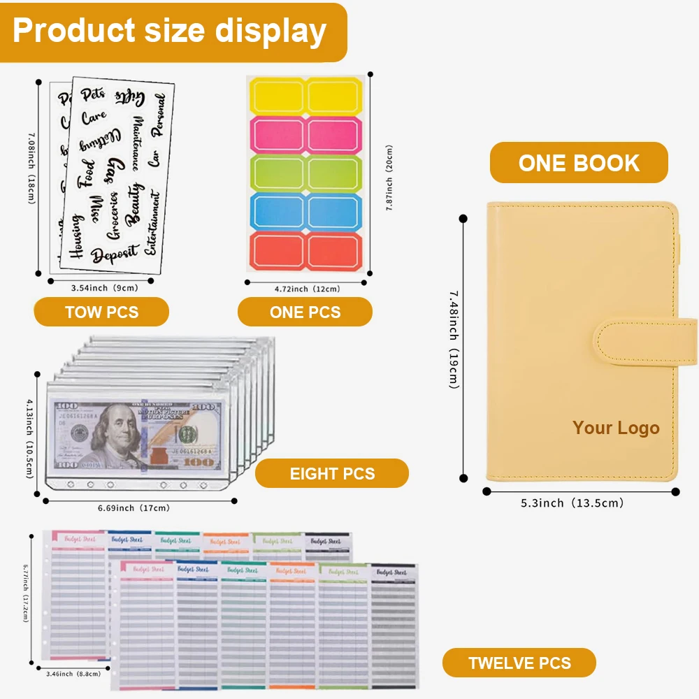 批发定制A6 预算活页夹套装现金信封预算活页夹计划本，带费用预算表和标签贴纸| Alibaba.com