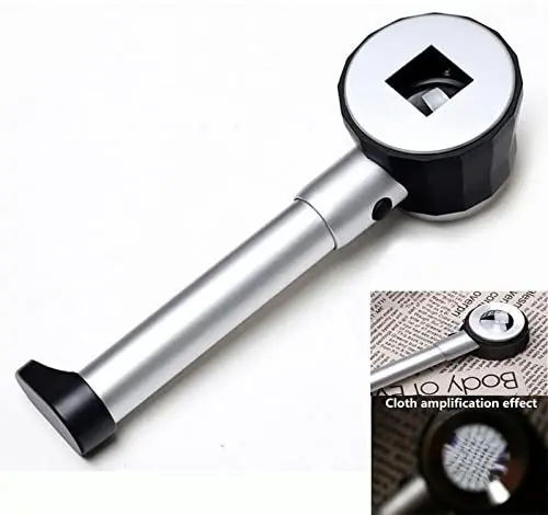 20X Handheld LED Magnifier Optical Glass Magnifying Glass with Light Scale Magnifying Mirror X20 Jewelry Loupe with Storage Case