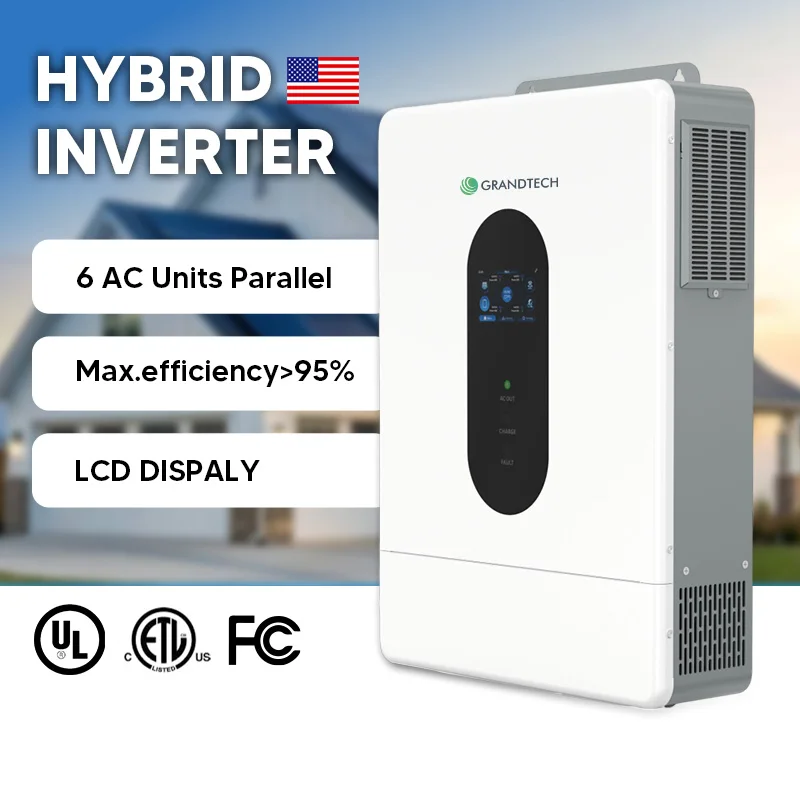 USA szabvány szerinti napelemes inverterek érintőképernyős változatban, 8 kW, 10 kW, 12 kW-os hibrid inverter, kettős fázisú inverter (120 V/240 V) napelemes energiarendszerekhez