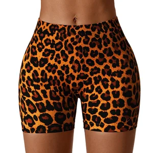 Digital Printed Seamless Yoga Shorts Belly Tightening Fitness Pants Women's High Waist Hip Lifting Sports Shorts