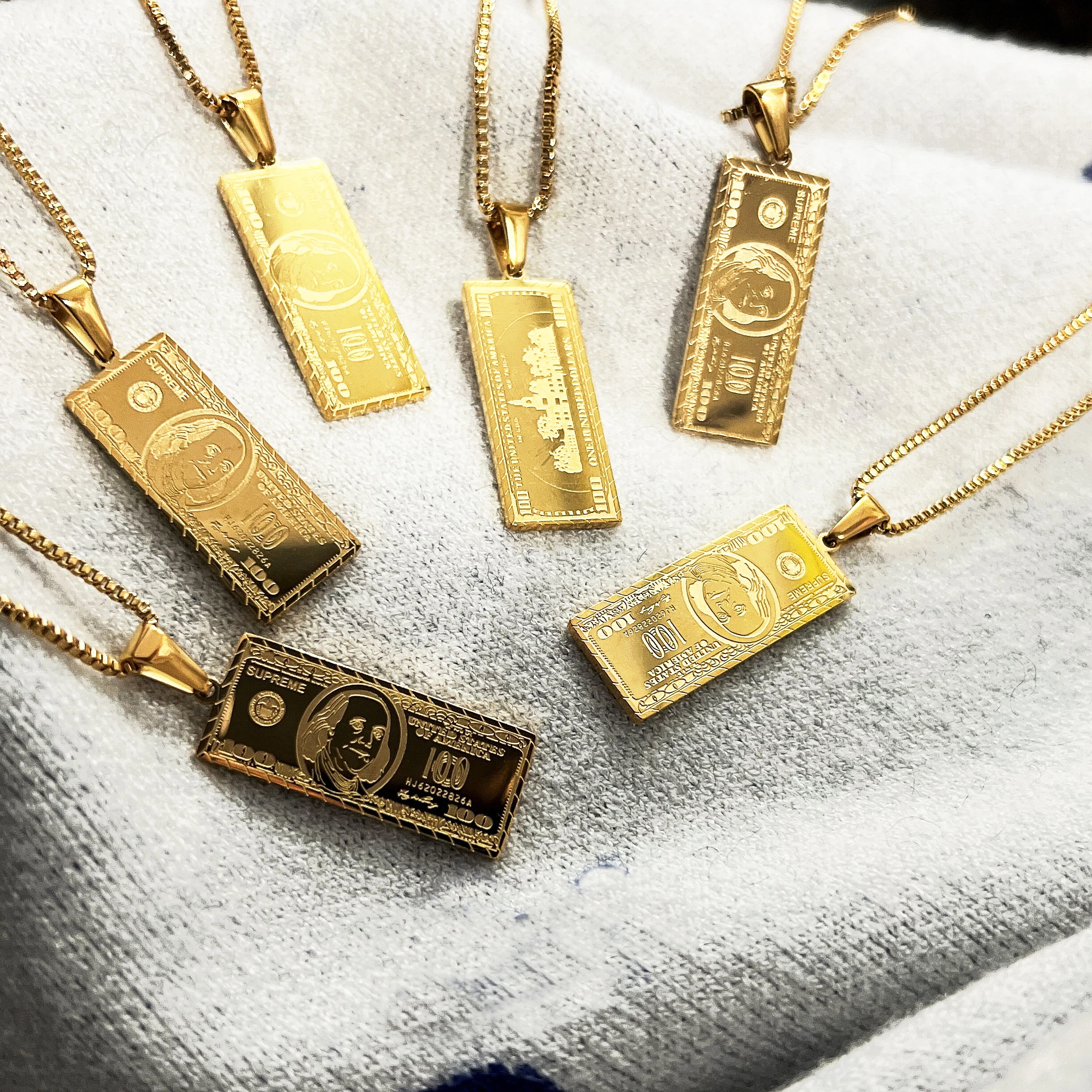 Punk Rick Money Necklace - Stainless Steel One Million Dollar Bill