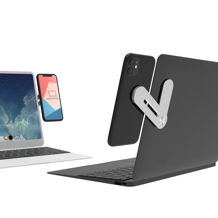 Portable laptop extension stand Metal Aluminium Alloy Flexible Adjustable  Magnetic laptop phone holder