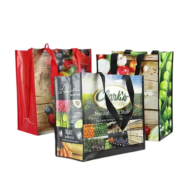 Shopping Tote RPET Bag Reusable Polypropylene Packaging Laminated OEM Non Woven Bag details