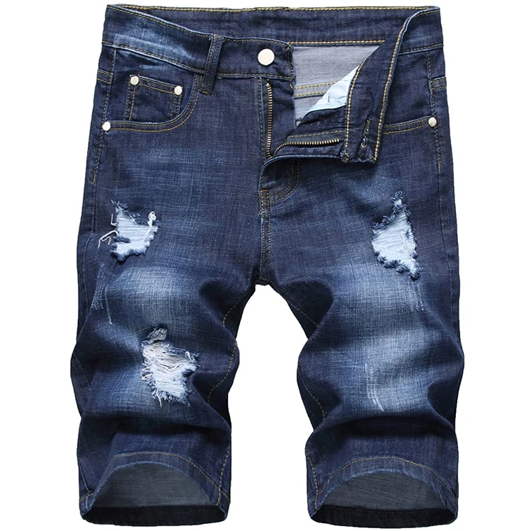Factory Direct Sale Men's Classic Ripped Pants Jeans Custom Plus Size Comfortable High Quality Men's Denim Shorts gallery 8