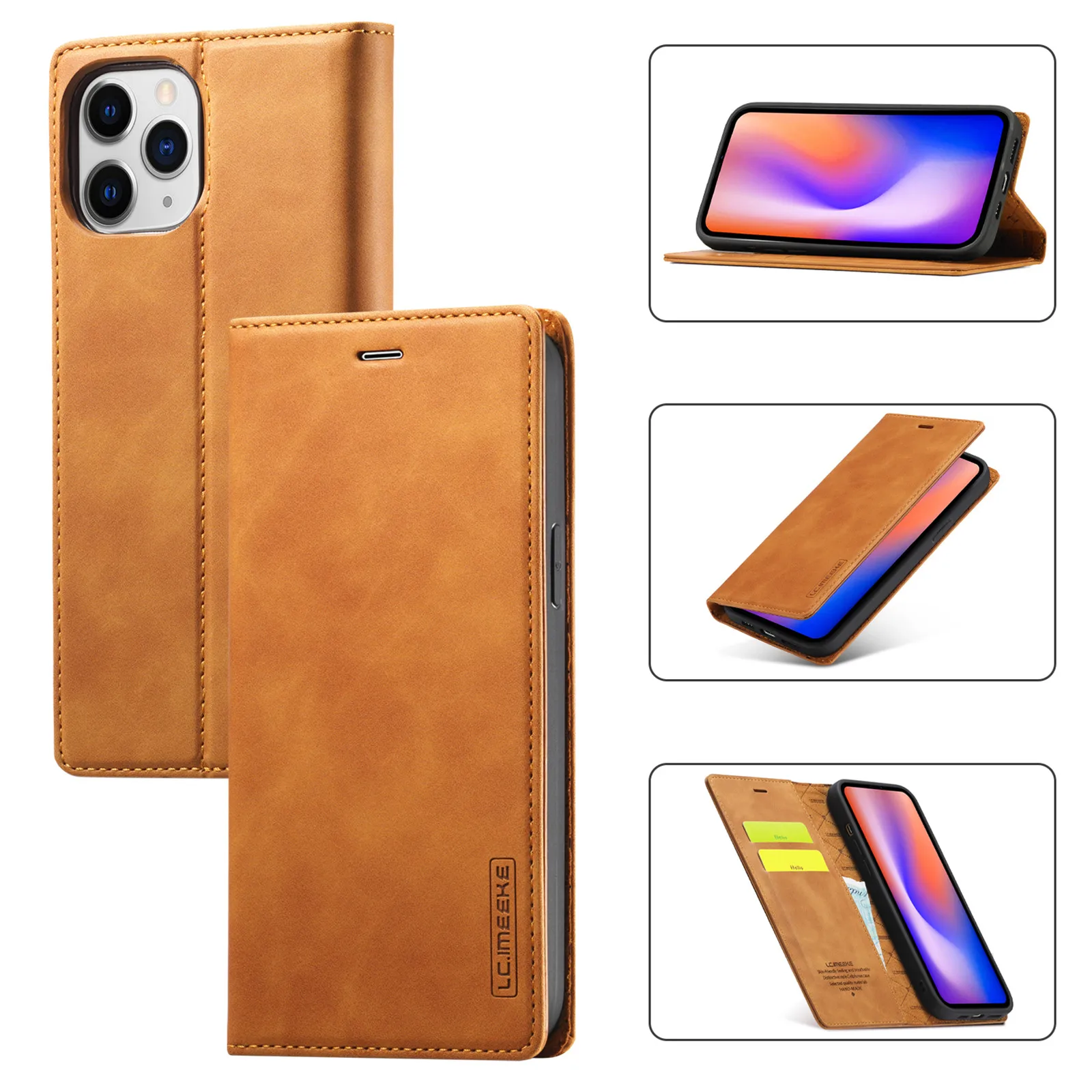 Lc Imeeke For Iphone 12 Leather Case With Card Slots Magnetic Wallet Phone Bags Cover For Iphone 12 Mini 12 Pro Max Flip Case Buy High Quality Strong Magnetic Leather Wallet Phone