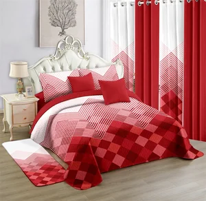 2026 New 12-Piece King Size Bedspread Set Matching Curtains Character American Style 200TC Microfiber Anti-Static Non-Toxic