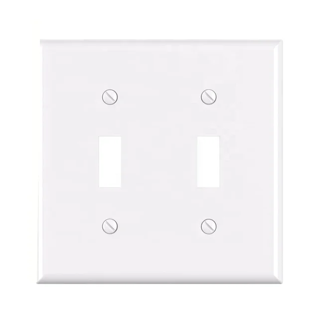 Hot Sales Mid Size 2-Gang Toggle Device Switch Cover Decorative Outlet Plastic Wall Plate