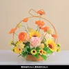 Motif marguerite orange et tournesol