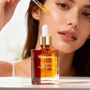 Private Label Organic Turmeric and Aloe Vera Facial Serum Vitamin C Infused Liquid for Body and Face Whitening and Brightening