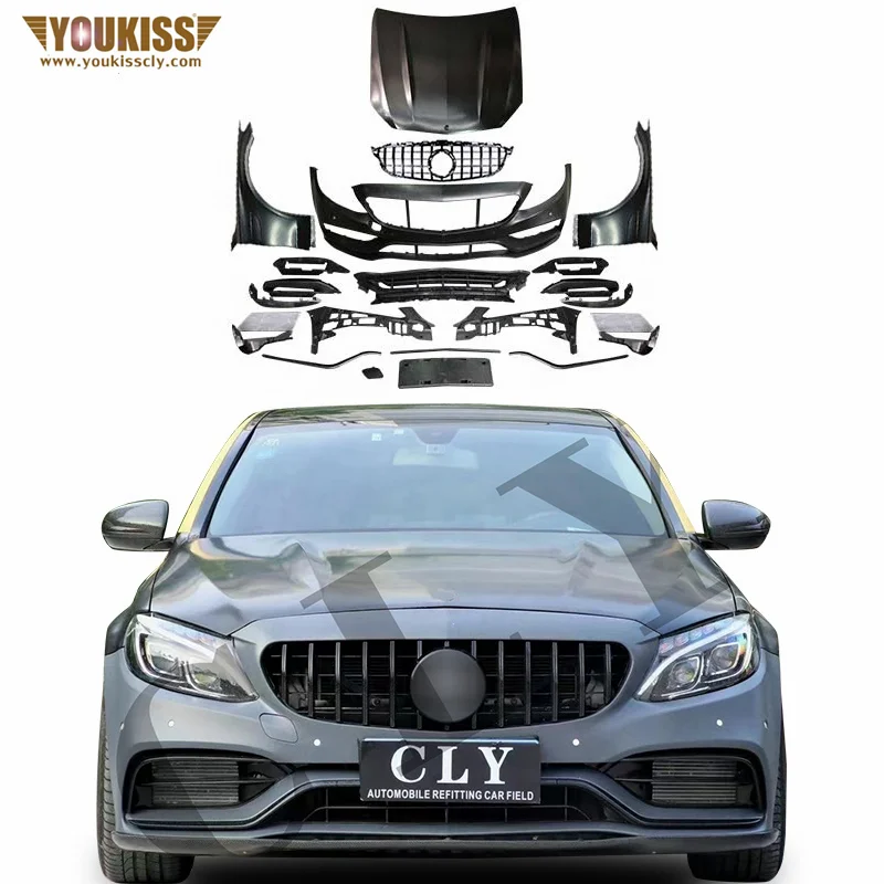 Genuine Body Kits Fit 2014-2021 C205 C63 Style For Benz C Class W205 ...