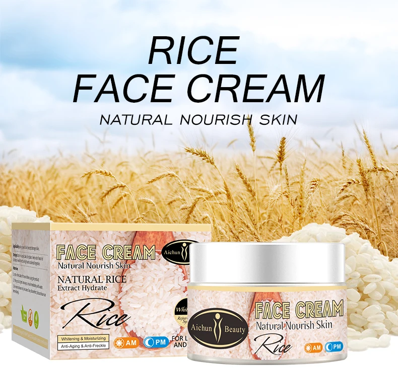 Aichun Beauty Moisturizing Face Cream Organic Rice Whitening Anti-aging Repair Day and Night Cream for Face