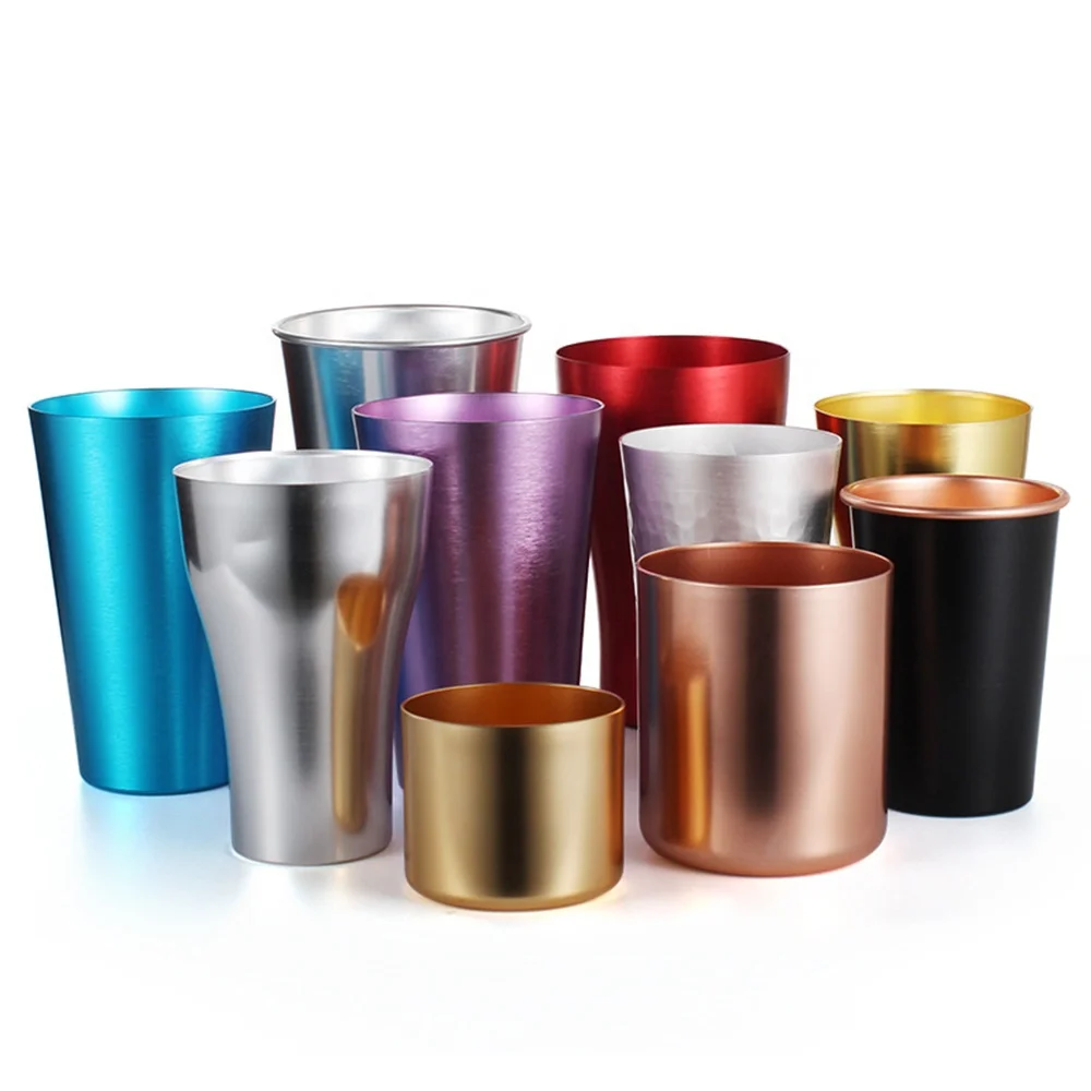 Custom Anodized Colors Aluminium Foil Cold Cups Metal Cup For Beer