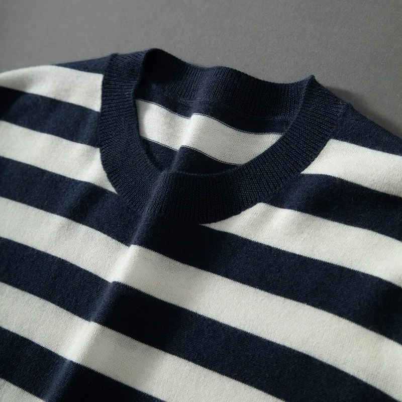 High Quality 2026 Spring Summer New Men's Crewneck Short-sleeved Comfortable Loose Soft 100 Cashmere Sweater Shirt