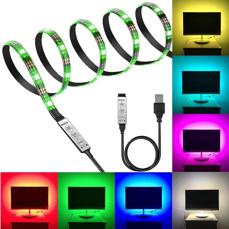 USB Télécommande 5050 RGB DC 5V Bande Lumière LED TV Arrière Kit D'Éclairage