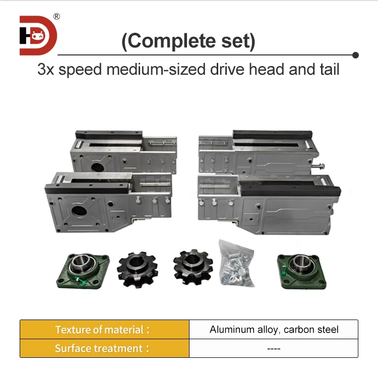 00118 Aluminum Profile 3x Speed Drive Head and Tail 38.1 Pitch Speed Chain Tensioning Seat BS30C212A Customizable manufacture