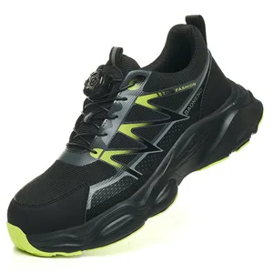 Unisex Lightweight High-Top Safety Shoes Steel Toe Cross-Border Summer Breathable Industrial Work Labor Protection Button Style