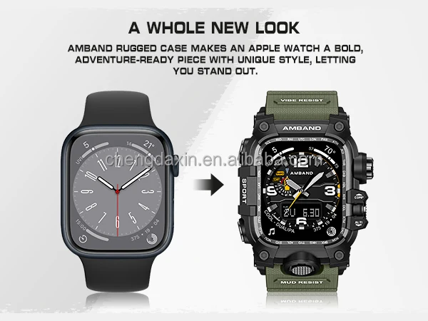 Luxury New Design Mod Kit Zinc Alloy case Silicone Band Replacement Strap for apple Watch SE 10 9 8 7 44mm 45mm 46mm 49mm Ultra
