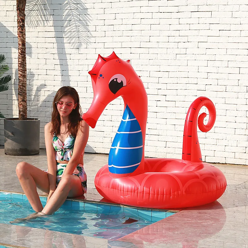 B01 PVC Inflatable Seahorse Shape Swimming Ring for Adults - Main Image