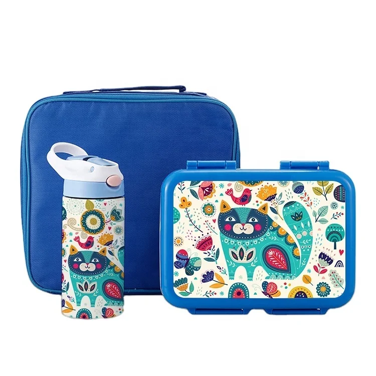 New Design Cute Kids Bento Lunch Box With Water Bottle And Lunch Bag