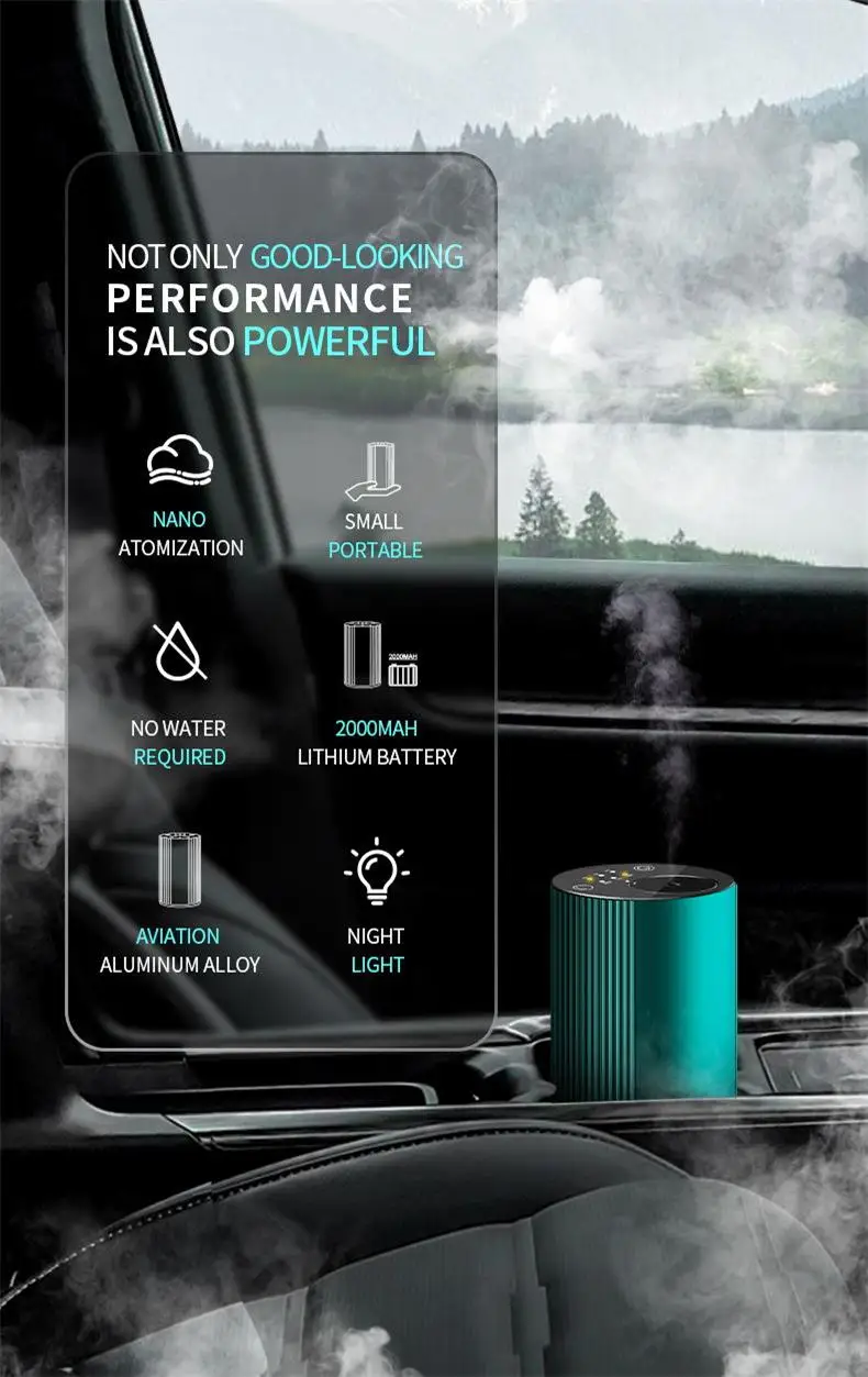 Electric Aroma Diffuser 3-Stage Smart Control Waterless Nano Mist ...
