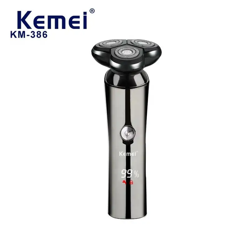 Electric Rechargeable Men's Shaving Machine Kemei KM-386 Quick Charge IPX7 Waterproof 4d Men Usb Shaver