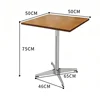 Mesa cuadrada de 50x50 cm con patas cruzadas de acero inoxidable