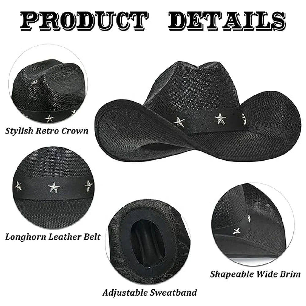Straw Cattleman Crease Western Hats - Shapeable Wide Brim  display picture 1
