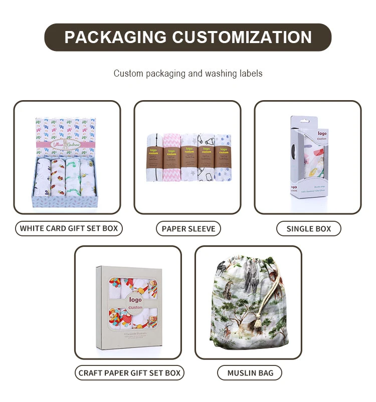 Bamboo Cotton Baby Muslin Swaddle Blanket Wrap High Density Custom