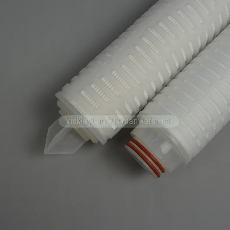 10, 20 дюймов, 0,1, 0,2, 0,45 микрон, PTFE PES, плиссированный волоконный мембранный картридж, фильтрующий элемент для фильтра фармацевтического класса