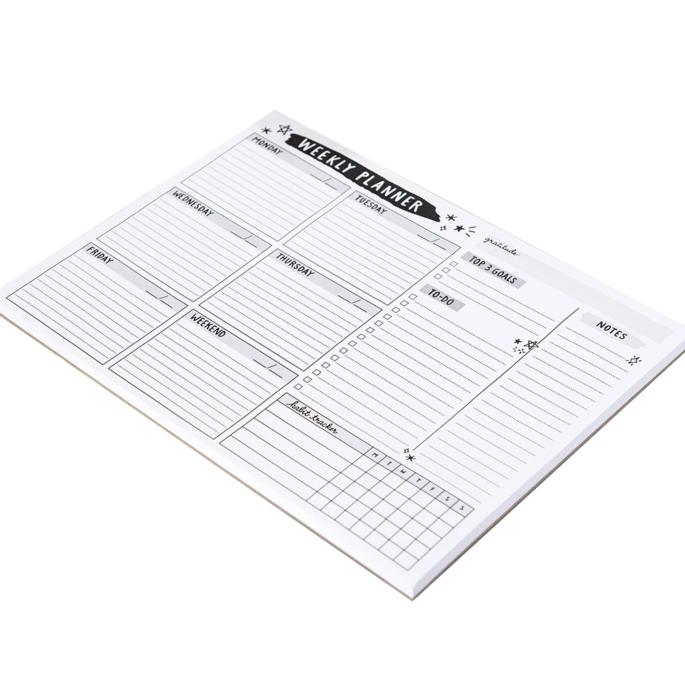 Custom Hourly Productivity Organizer Timebox Planner Daily to Do List Notepad with 60 Undated Tear Off Sheets