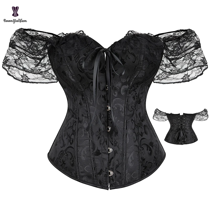 Ann Chery Floral Lace Sleeves Women's Gothic Corset