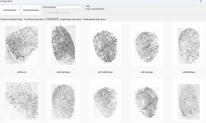 LEEKGOTECH Factory Price Biometric USB 442 Tenprint Rolled Finger Fingerprint Scanner For National ID Voter Election Project
