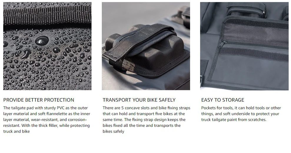 New Trend Hot 5 Bike Pickup Truck Bike Rack Tailgate Cover Pickup Truck