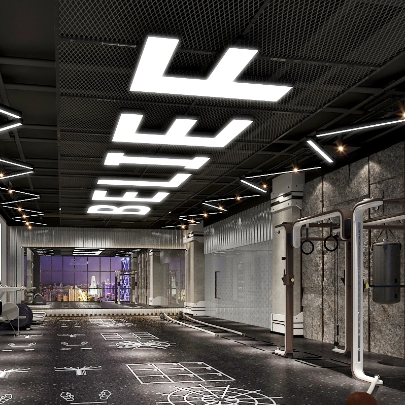 Lampadario a LED personalizzato a forma di lettera Luce lineare da soffitto per negozio di barbiere sala da ballo centro commerciale decorazione a forma speciale