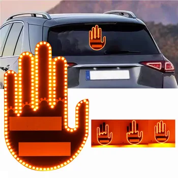 ZONGYUE Hand light car middle finger flik middle finger led car light funny car finger light with remote
