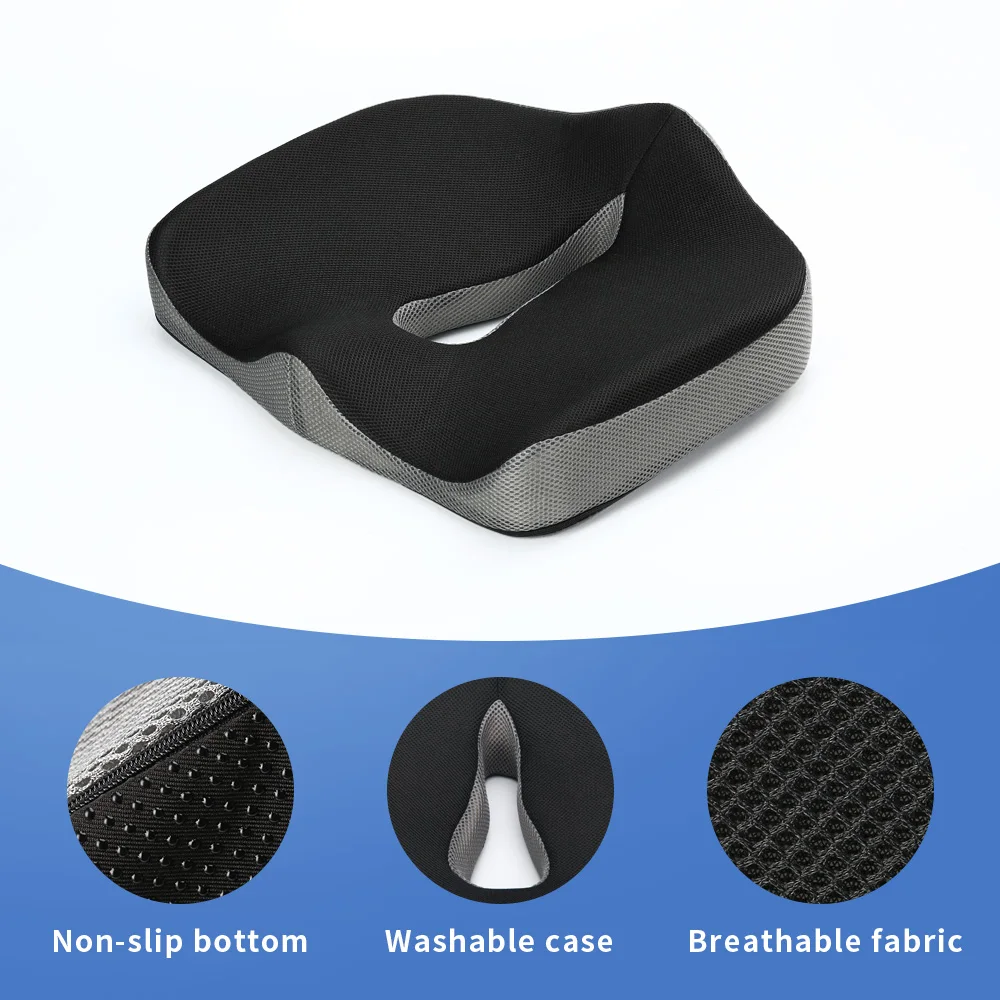 Wholesale Ergonomic Pain Relief Pressure Hard Non-slip Cooling Gel and  Memory Foam Seat Cushion