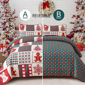 OEKO-TEX Bedding Sets Anti-Pilling Two Sides Universal Waterproof Christmas 2 Pillowcases Quilts Bedding Bedspreads Set