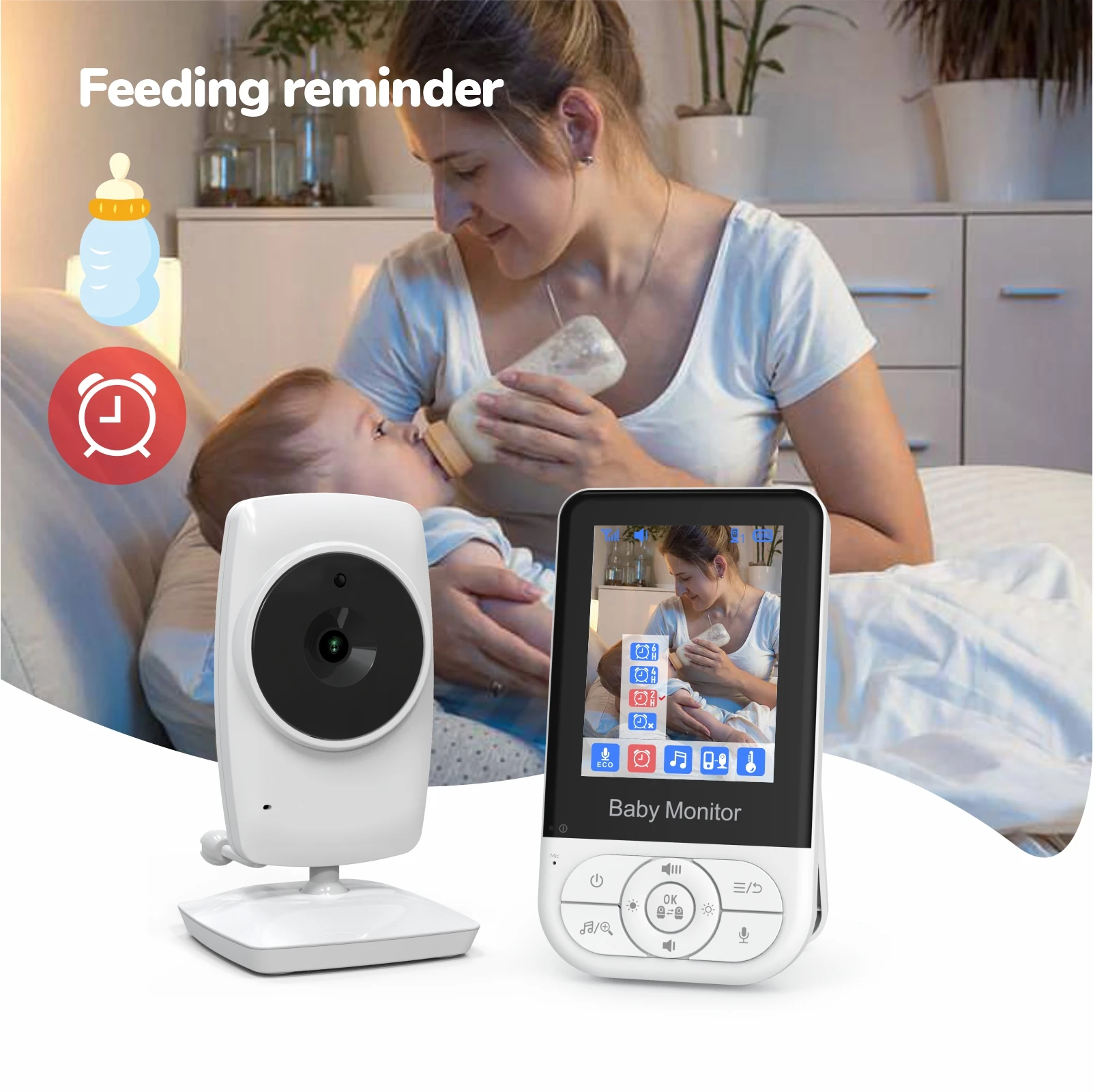 2.8 Inch 4X Zoom Baby Monitor With Camera Babyfoon Crying Alarm Temperature Detection Baby Security Camera Monitoring